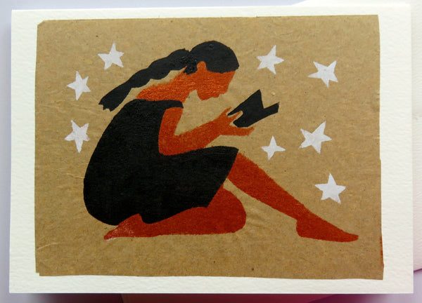 Handmade Card: Woman Reading